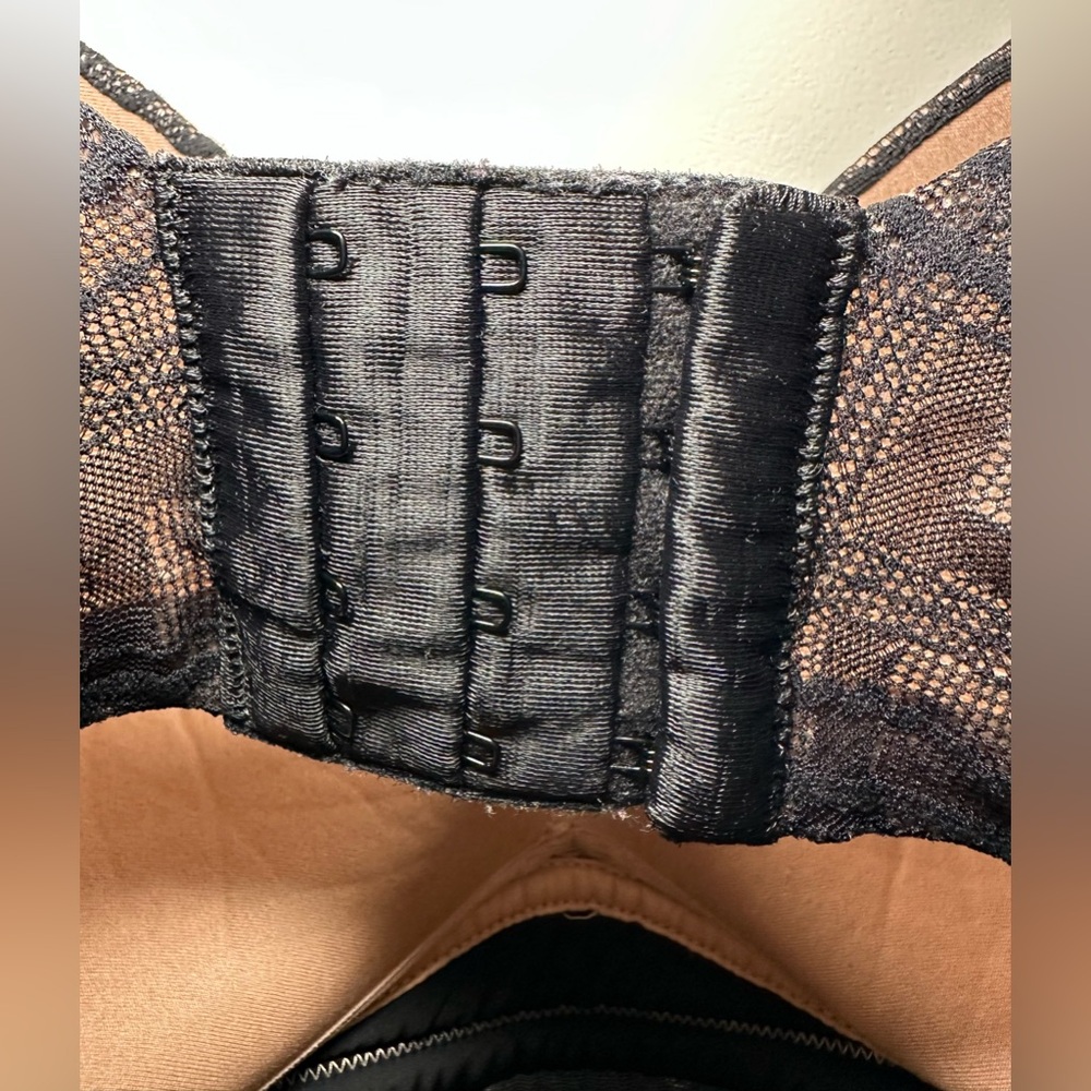 Torrid Black Tan Lace Push Up Bra Dream Wire-Free Sexy Mesh Plus Size Comfy 44DD - Picture 7 of 10